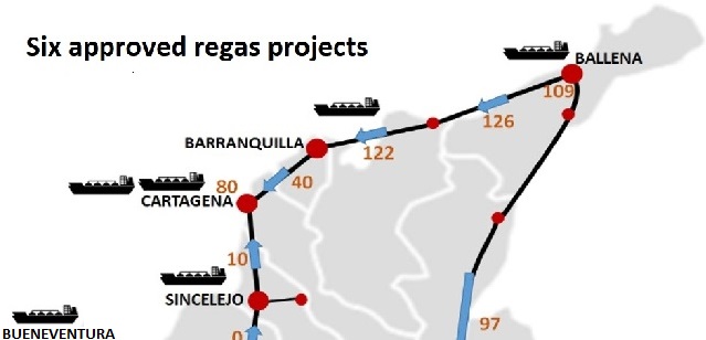 ANLA maps eight regasification projects for the Caribbean coast